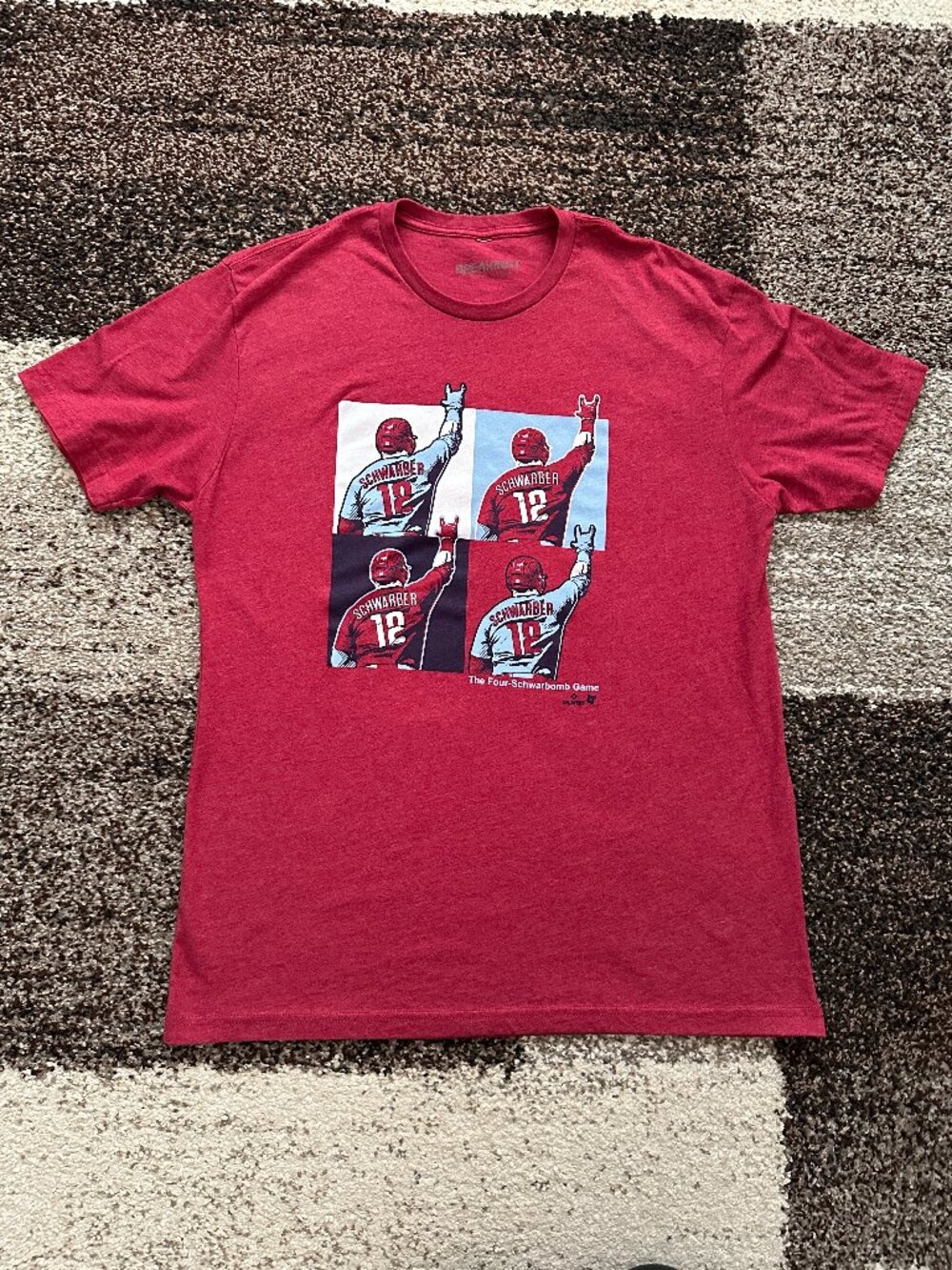 BREAKINGT (No Size) Kyle Schwarber Four Schwarbomb Game Red Powder Blue Square